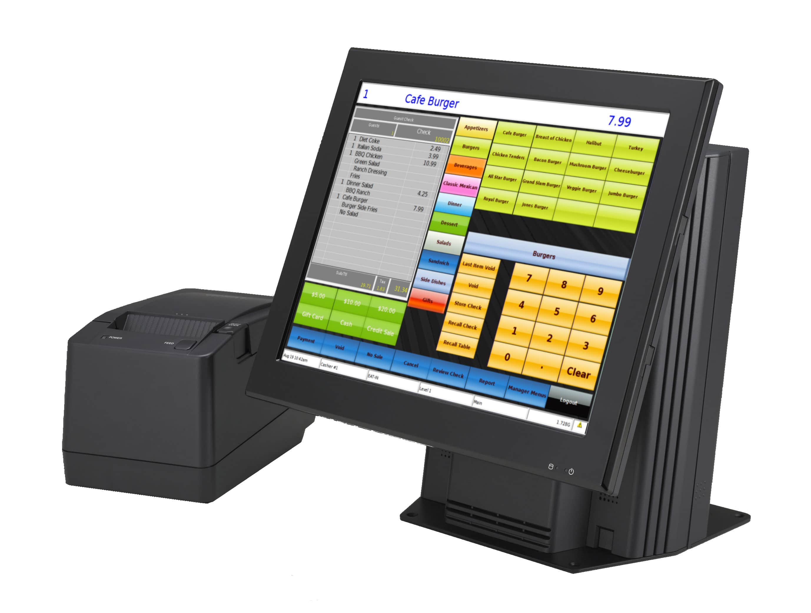 POS screen showing sales and daily reports
